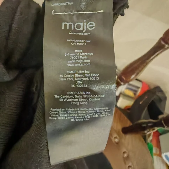 Maje Black Wool Drape Sweater Rolland Open Back Midi Dress size 1/Small 0260 - Picture 15 of 16